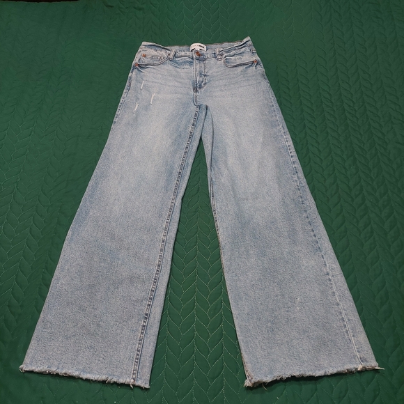 Fashion Nova Light Blue Flare Jeans - Picture 2 of 8